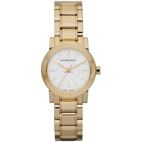 burberry gold watch women's